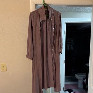 Kori Mauve Button-Front Shirt Jacket